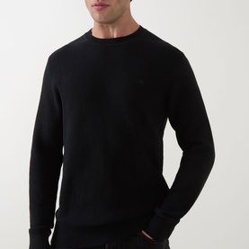 Textured Monogram Logo Sweater