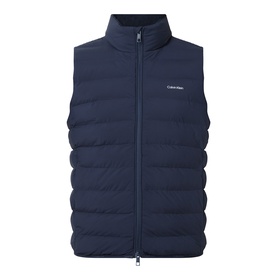 Calvin Klein Lightweight Quilted Gilet in Dark Sapphire, high neck, two-way zip, quilted finish with logo detail