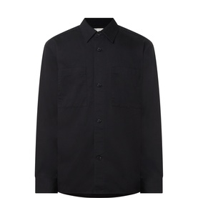 Garment-Washed Patch Pocket Overshirt