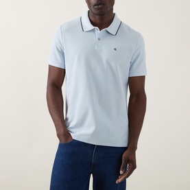 Piqu&eacute; Monogram Logo Polo Shirt