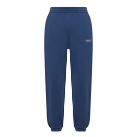 Calvin Klein 350 Logo Sweatpants in Dark Denim, elasticated drawstring waist, cuffed ankles, logo badge, terry cotton fabric