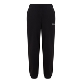Calvin Klein 350 Logo Sweatpants in black, elasticated drawstring waist, cuffed ankles, logo badge detail, terry cotton fabric