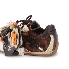 Lennon Flower Charm Lace Up Trainers