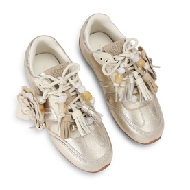Lennon Flower Charm Lace Up Trainers