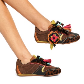 Lennon Flower Charm Lace Up Trainers