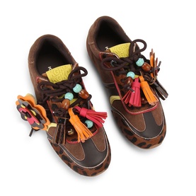 Lennon Flower Charm Lace Up Trainers