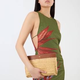Raffia Large Pouch