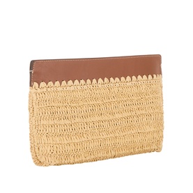 Raffia Large Pouch