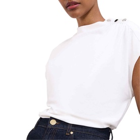 Paige Button Pont&eacute; Top