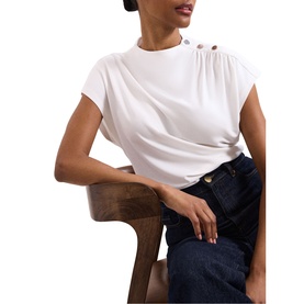 Paige Button Pont&eacute; Top