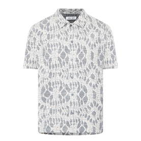 Samsoe & Samsoe Casual Shirt in Salute Symmetry, short-sleeve with abstract lace-effect print and camp collar