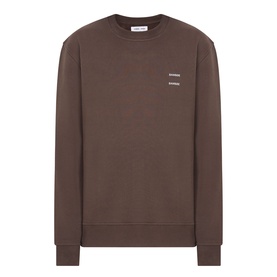 Samsoe & Samsoe Joel Logo Sweatshirt in Turkish Coffee, crew neck with ribbed trims and small logo detail on chest
