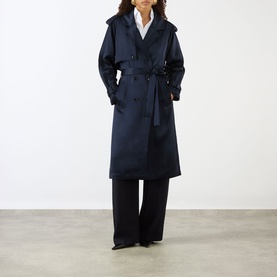 Rickie Maxi Double-Breasted Trench Coat