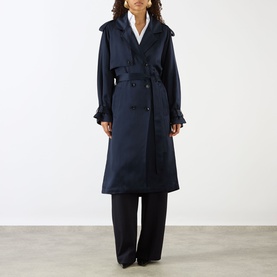 Rickie Maxi Double-Breasted Trench Coat