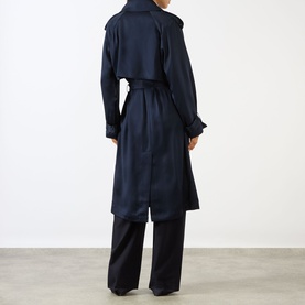 Rickie Maxi Double-Breasted Trench Coat