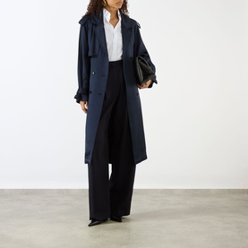 Rickie Maxi Double-Breasted Trench Coat