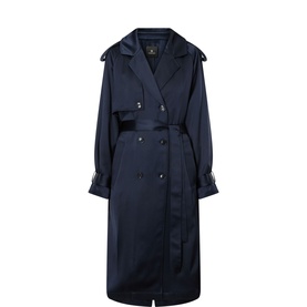 Rickie Maxi Double-Breasted Trench Coat