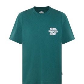 Dickies Dark Green crew neck T-shirt with branded chest logo graphic, 100% cotton