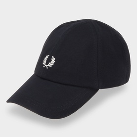 Fred Perry Laurel Wreath Piqu&eacute; Logo Baseball Cap in Navy with white embroidered laurel wreath logo, six-panel construction and peak visor