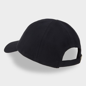 Fred Perry Laurel Wreath Piqu&eacute; Logo Baseball Cap in Navy, rear view showing six-panel construction and adjustable back fastening