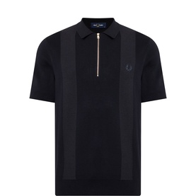 Panel Detail Knitted Polo Shirt