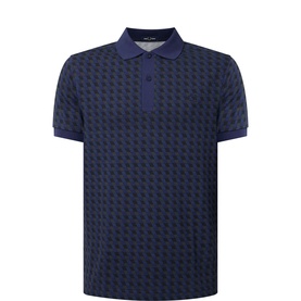 Geometric Print Laurel Logo Polo Shirt