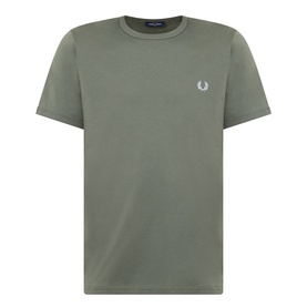 Fred Perry Ringer Laurel Wreath T-Shirt in Laurel Wreath Green, crew neck, short sleeves, embroidered chest logo