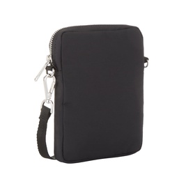 Fred Perry Brentham Small Crossbody Bag in black, top zip fastening, silver-tone hardware, detachable adjustable strap, rear view