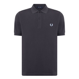 Fred Perry Twin Tipped Polo Shirt in Anchor Grey, short sleeves, two-button placket, Laurel Wreath logo on chest