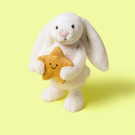 Cream Bunny With Star 31cm