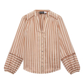 Striped Open Stitch Blouse