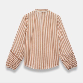 Striped Open Stitch Blouse