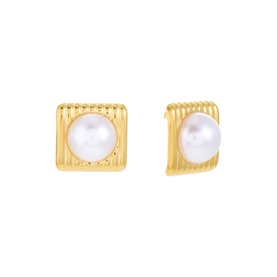 Pop of Moonstone Vintage Square Earrings