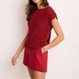 Embellished Open Stitch Top