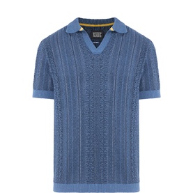 Multi-Stitch Polo Sweater