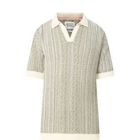 Multi-Stitch Polo Sweater