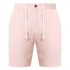 Scotch & Soda Fave Bermuda Shorts in Misty Rose, elasticated waistband with cream drawstring, button closure, clean hems