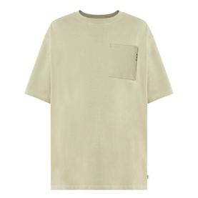 Scotch & Soda 3 Crosses Logo T-Shirt in Oil Green, 100% cotton, round neck, short sleeves, chest pocket with XXX logo