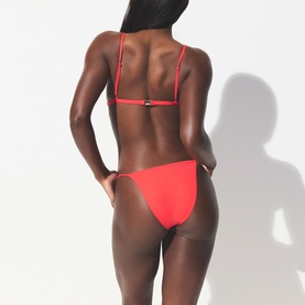 String Bikini Bottoms Carmine