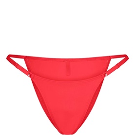String Bikini Bottoms Carmine