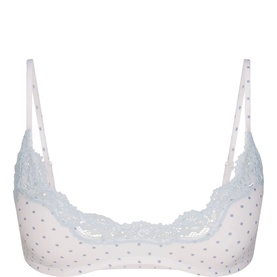 Scoop Bralette Slate Pin Dot Print