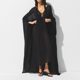 Sheer Cover-Ups Long Kaftan Obsidian
