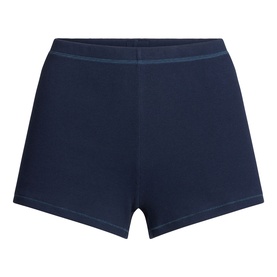 Skims navy seamless shorts with elasticated waistband, flat-front cut and clean finish