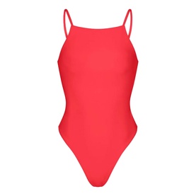 High Neck One-Piece Carmine
