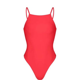 High Neck One-Piece Carmine