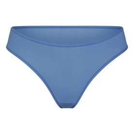 Skims Thong in Arctic blue, smooth stretch fabric with high-cut leg and low-rise waistband