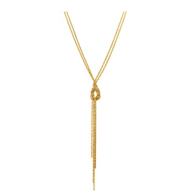 Twisty Shimmer Drop Down Chain Necklace