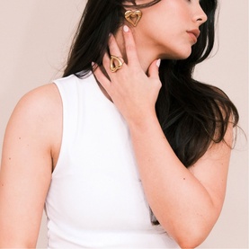 Heart Chunky Stud Earrings