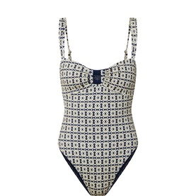 Cannes Link-Chain High-Leg Swimsuit