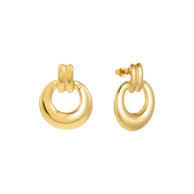 Vintage Round Stud Hoop Earrings